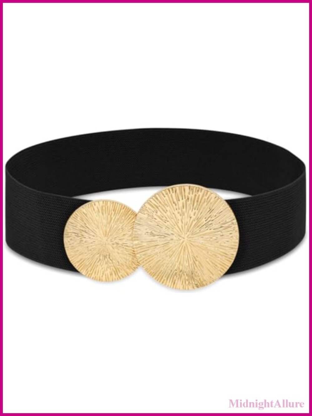 Women Wide Stretchy Waist Belt Alloy Buckle Elastic Cinch for Dresses